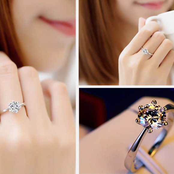 NEW 1ct Solitaire Diamond 925 Sterling Silver Ring - Picture 7 of 8